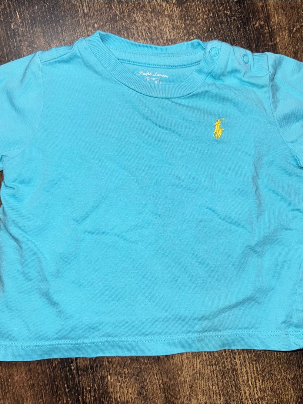 Ralph Lauren Toddler Teal Crewneck Tee with Yellow Pony 9M